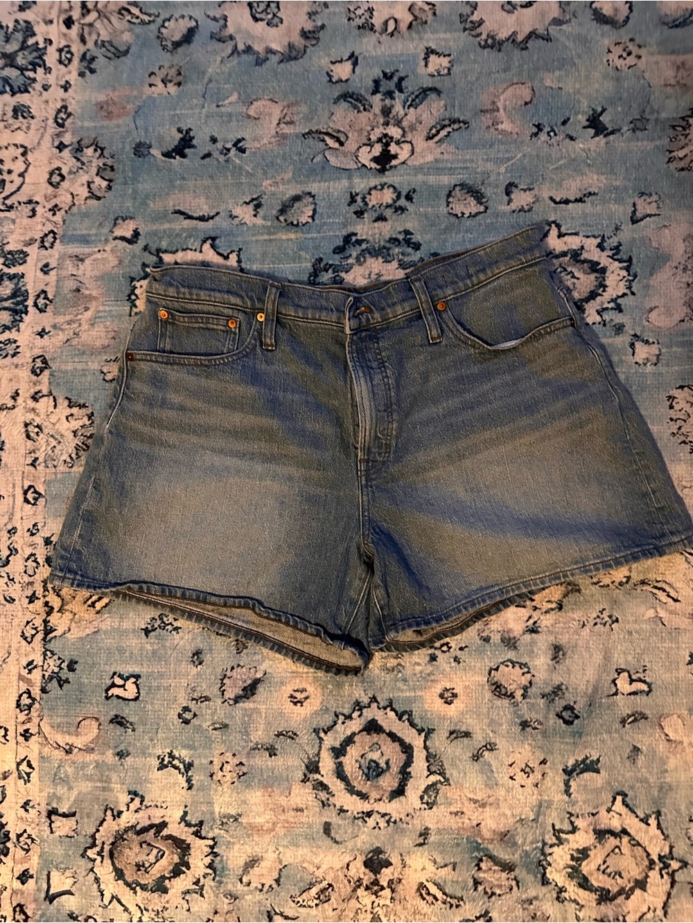 Madewell Washed Blue Denim Cutoff Shorts